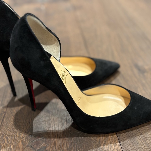 Christian Louboutin Iriza 100 Black Suede Heels 36 - Picture 3 of 9